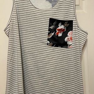 Women’s striped & floral tank top